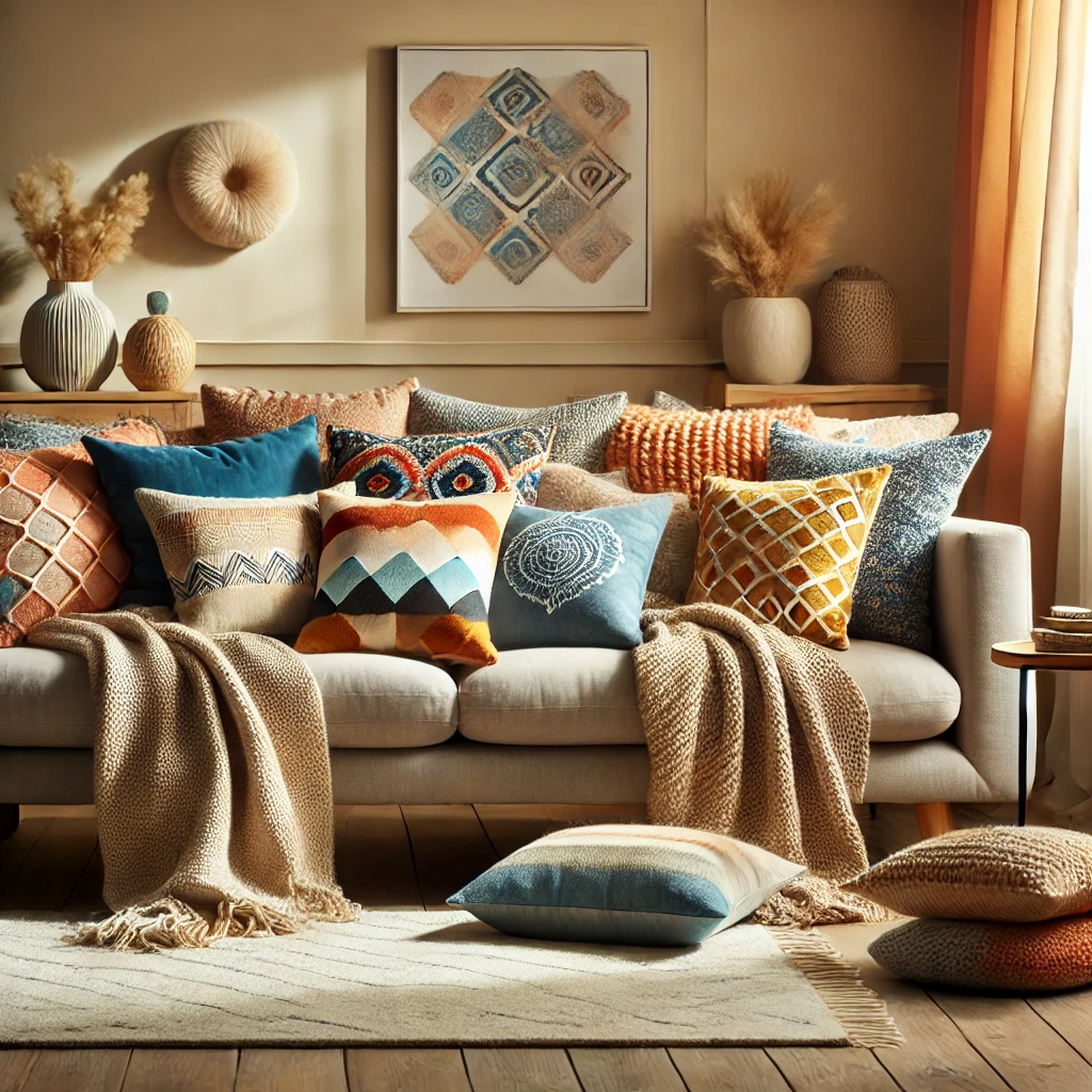 Using Throw Pillows and Blankets to Add Color and Comfort